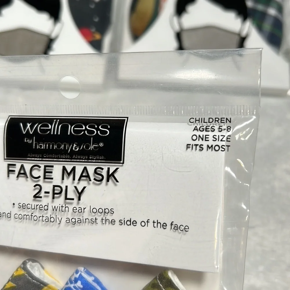 Face Mask Lot of 3 (3 pack) CVS Wellness Children boy fabric mask ages 5-8 NEW